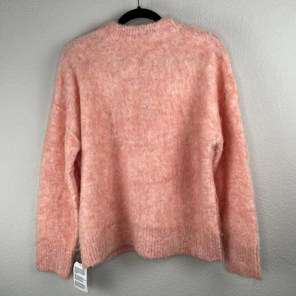 Topshop Pink Knitted Fuzzy Crewneck Pullover Sweater Oversized Small 4/6 NWT - Picture 13 of 13
